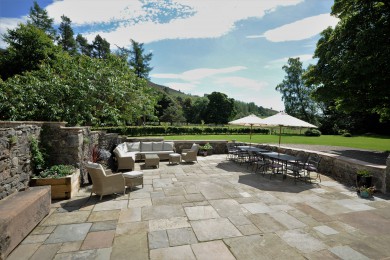 The patio at Cray House bathing in some glorious May weather