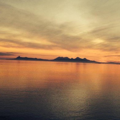 Sunset looking towards Skye from Roshven, Scotland